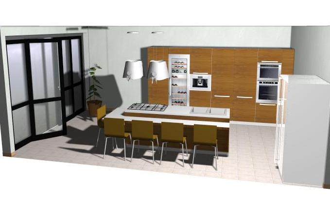 Cucina extra con isola centrale